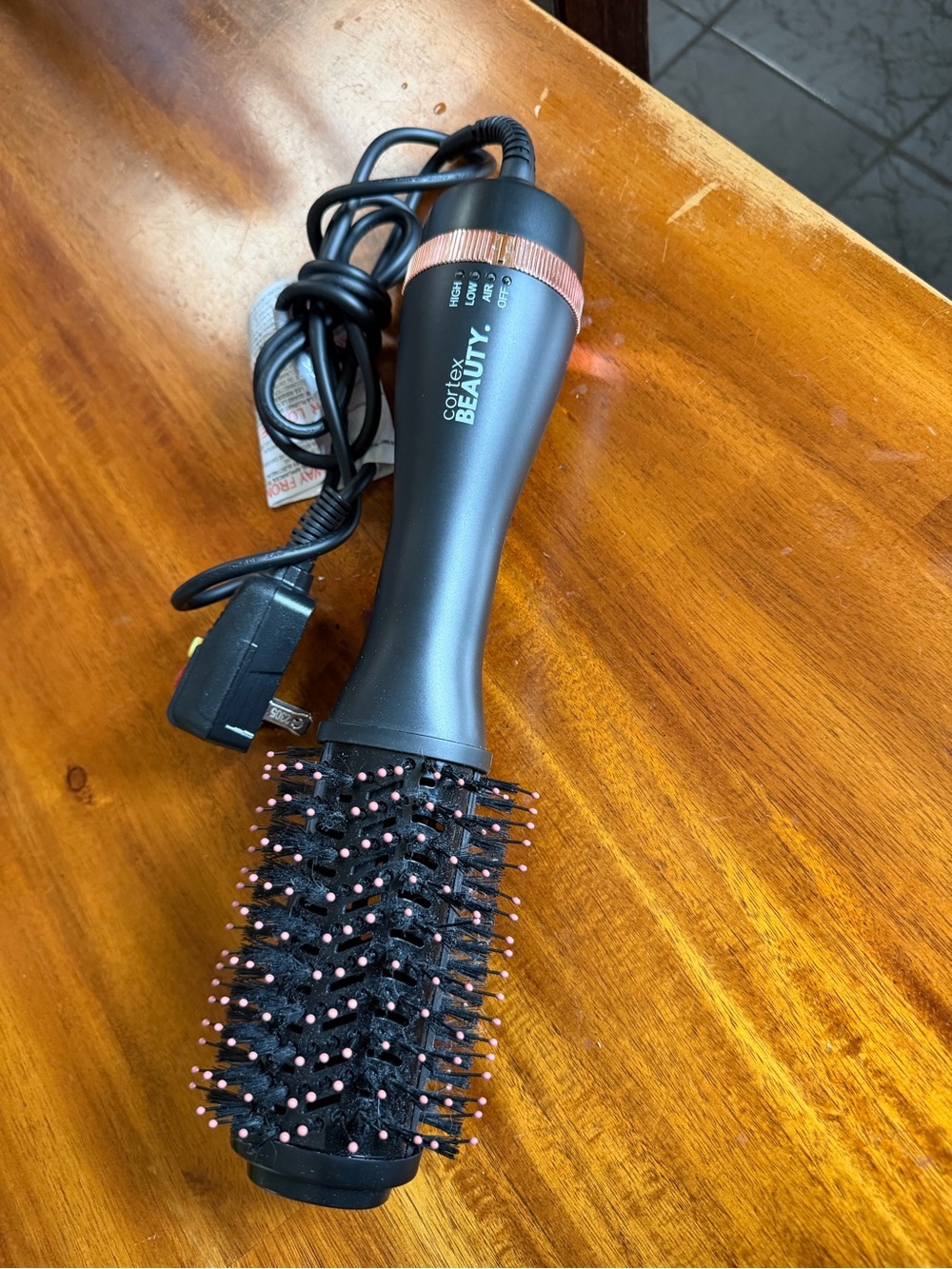 Black & Rose Gold Hot Air Brush - Volumizing Styler